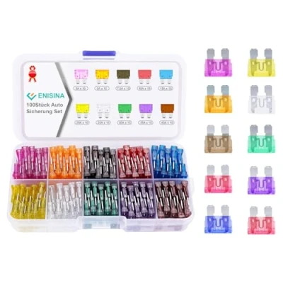 Image of 100PCS Standard Car Fuses 3A 5A 7.5A 10A 15A 20A 25A 30A 35A 40A Automotive Blade Assortment for Car/RV/Truck/Motorcycle