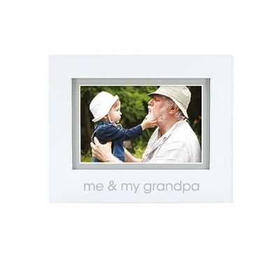 Image of Pearhead Me and My Grandpa Sentiment Baby Picture Frame, Keepsake Photo Gender Neutral Nursery Décor, Grandparents Gift, White