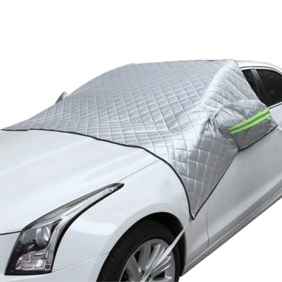 Image of Car Frost Protection Cover Half Garage Winter, Against Radiation, Sun, Dust, Snow, Ice, Frost, 145 x 230 cm Universal