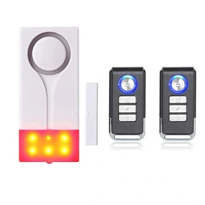 Image of Mengshen Door Window Alarm Wireless Anti Theft Burglar with 105db Loud Sound and Bright Light, Easy to Install (Includes 1 2 Remote Control)