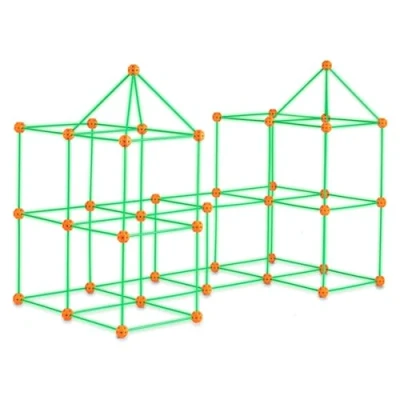 Image of VEVOR Fort Building Kit for Kids, 140PCS Glow in The Dark STEM Toys, Educational Gift 4 5 6 7 8+ Year Old Boys &amp; Girls Indoor Outdoor Play Tent Construction Toys with 96 Rods and 44 Balls