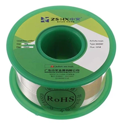 Image of ZSHX Lead Free Solder Wire Sn99 Ag0.3 Cu0.7 Rosin core for Electrical Soldering (0.8mm 50g)