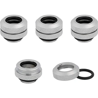 Image of Corsair Hydro X Series, XF Hardline, 12 mm OD Fittings, Four Pack (G1/4&quot; BSPP Port Threads, Solid Brass Durability, Double O Ring Design, Compatible with Additional Adapters), Chrome