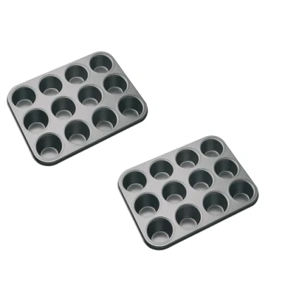 Image of CRAVIING Pack of 2 Muffin Tray 12 Cup Pan, Non Stick Cupcake Tin, Baking Mould for Muffins or Cupcakes, Bakeware