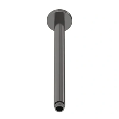 Image of nuie ARM716 Arvan Modern Bathroom Round Ceiling Mount Shower Arm, 300mm, Brushed Pewter