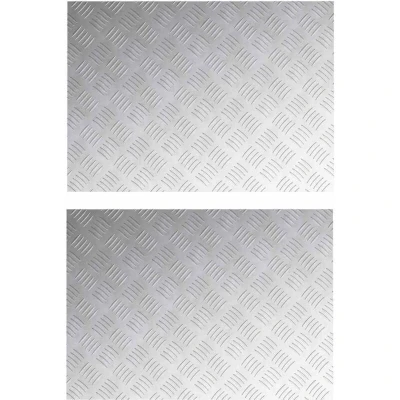 Image of vidaXL Aluminum Checker Plates 2 pcs Anti Slip 70x50 cm