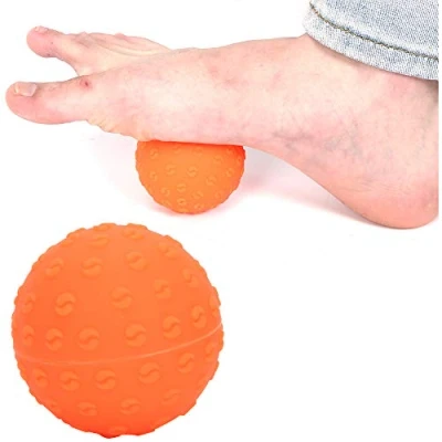 Image of Massage Lacrosse Balls, Silicone Yoga Balls Roller Deep Tissue Foot Fascia Massager for Myofascial Release Trigger Point Care and Plantar Fasciitis(Orange)