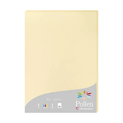 Image of Clairefontaine Ref 24206C Pollen Coloured Paper (Pack of 25 Sheets) A4 (210 x 297mm), 210gsm Paper, Inkjet &amp; Laser Printer Compatible, Acid Free Tawny