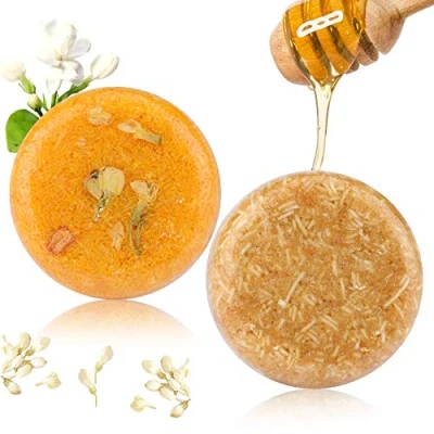 Image of PHOGARY 2PCS Hair Shampoo Bar, Soap (Jasmine + Honey) Various Fragrances Plant Essence for Dry &amp; Damaged Moisturizes and Cleans Scalp Pores Promotes Healthy Growth 3.88oz