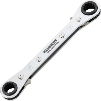 Image of Kennedy Imperial Double End Ring Ratchet Spanner, Chrome Vanadium Steel, Reversible, 3/8in. x 7/16in