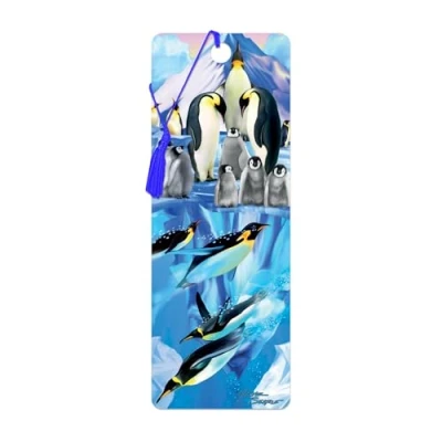 Image of 3D LiveLife Bookmark Penguin Plunge from Deluxebase. A with lenticular Artwork Licensed Renowned Artist Michael Searle