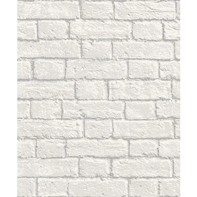 Image of Coloroll Glitter Brick White Wallpaper M1038 Faux Wall Morta