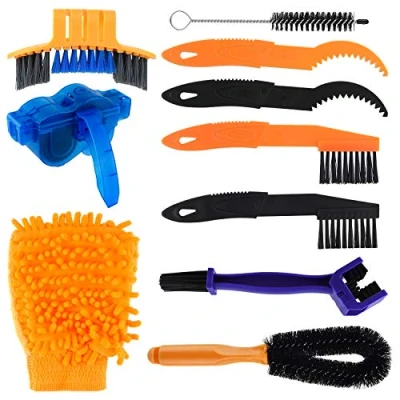 Image of PEAKEN Bike Cleaning Kits,10pcs Bicycle Cleaner Brushes Tool Kit for Chain, Tire, Sprocket, Cycling Corner Stain Dirt Clean, Fits All Bikes