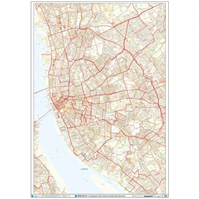 Image of Liverpool City Centre Postcode Sectors Wall Map (C2) Plastic Coated