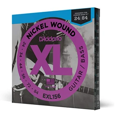 Image of D&#039;Addario EXL156 24 84 Fender Nickel Wound Bass VI Electric Guitar/Nickel Strings