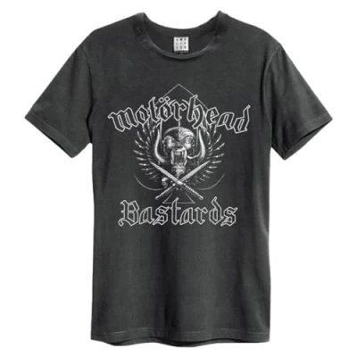 Image of Amplified Unisex Adult Bastards Motorhead T Shirt, Charcoal, Medium