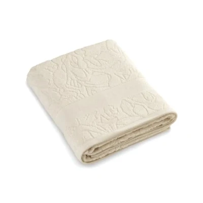 Image of Pure Cotton Set of 2 Towels &amp; Bath Sheets Combed Terry Cloth Standard 100 Oeko TEX Washable 40C x 50 cm / 70 140 Ivory