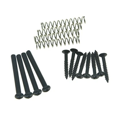 Image of Metric Thread Humbucker Pickup Height Screws Ring Surround Frame Mounting Springs for Epiphone SG Import Pickups Black