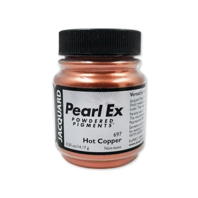 Image of Jacquard Pearl Ex Pigment, Creates Metallic or Pearlescent Effect.5 Ounce Jar, Hot Copper