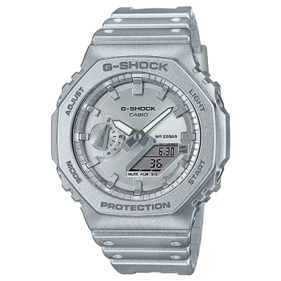 Image of Casio Unisex 48.50mm Quartz Watch with Silver Analogue Digital dial and Plastic/Resin Strap GA 2100FF 8AER