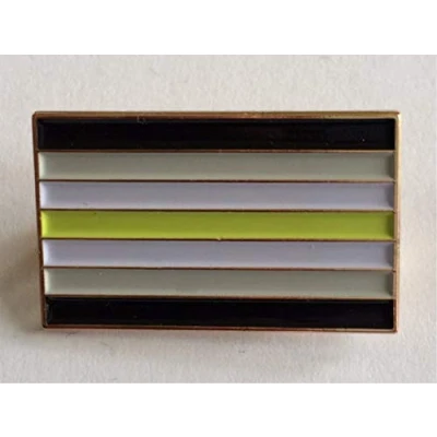 Image of MadAboutFlags Agender Pride LGBT Flag Rectangular Enamel Pin Badge