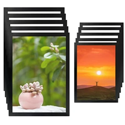 Image of 10 Pcs Magnetic Display Frame,5pcs A4 &amp; 5pcs A3 Photo Picture Frame,Waterproof Self Adhesive Paper Holder for Wall Door,Window Sign Document Frame License,Photos