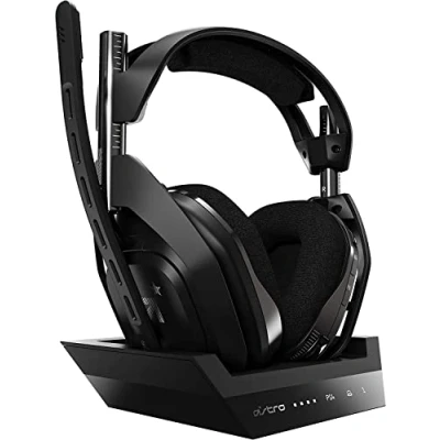 Image of ASTRO Gaming A50 Wireless Headset plus Base Station Gen 4 PS4, PC, Mac Black and Silver (Renewed)