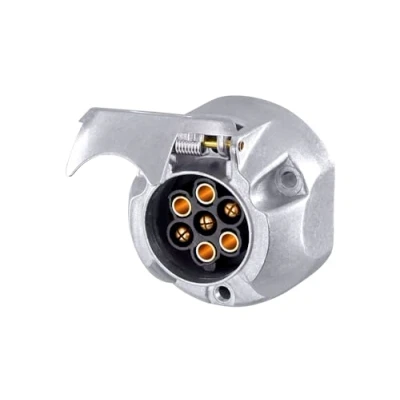 Image of 141204600 Towbar Socket HELLA 8JB 001 941 7 pin connector Aluminium Removable inset 1724 N Typ 6V 24V