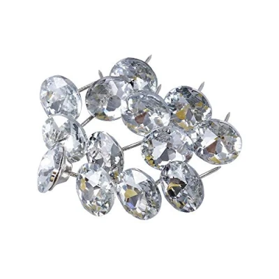Image of POFET 20Pcs 25mm Sew Buttons Diamond Crystal Upholstery Nails Tacks Sofa Wall Decor