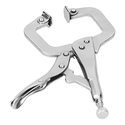 Image of Clamp Locking Pliers,6in C Heavy Duty Woodworking Clamps Set Adjustable Nickel Plated Pliers for Pocket Hole Joinery DIY Cabinetry Welding Carpentry