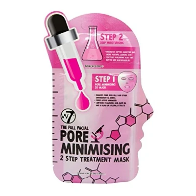 Image of W7 The Full Facial Pore Minimising 2 Step Treatment Sheet Face Mask Moisturiser