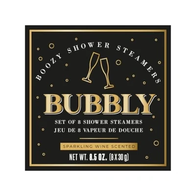 Image of Gift Republic Set of 8 Bubbly Shower Steamers Pack Sparkling Wine Scented Pampering