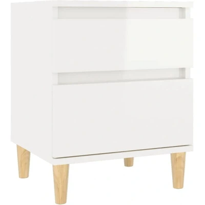 Image of vidaXL Bedside Cabinet High Gloss White 40x35x50 cm