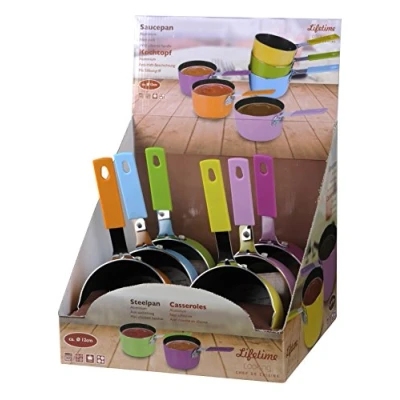 Image of Edco Sauce pan D12cm AL 6as, Aluminium, Multi Colour, 23 x 10.8 6.5 cm