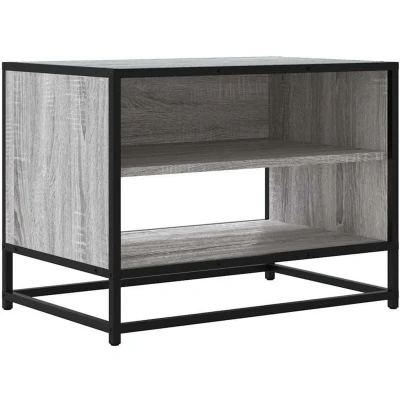 Image of vidaXL TV Cabinet Stand Grey Sonoma Engineered Wood &amp; Metal Living Room/Bedroom Media Unit Industrial Style 61x40x46cm