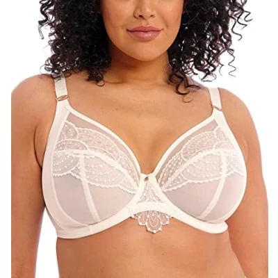 Image of Elomi Women&#039;s Priya Underwire Plunge Bra, Vanilla, 38GG US