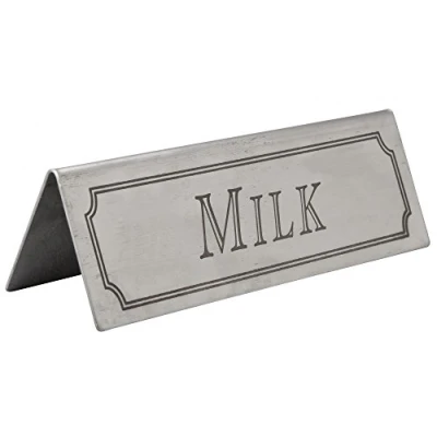 Image of Milk Table Sign Stainless Steel