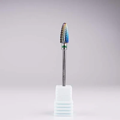 Image of New* Apex® Professional Tungsten Carbide Electric Nail Drill Bit 3/32 inch, 2.35mm Shank for Gels, Acrylics, Art, Manicure, Pedicure, Salon Nails (Rainbow, Large Cone) (Coarse)