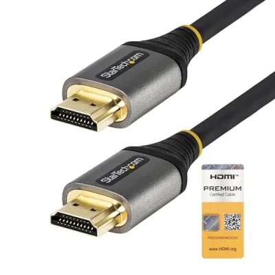 Image of StarTech.com 10ft (3m) Premium Certified HDMI 2.0 Cable High Speed Ultra HD 4K 60Hz with Ethernet HDR10, ARC UHD Video Cord For Monitors, TVs, Displays M/M (HDMMV3M)