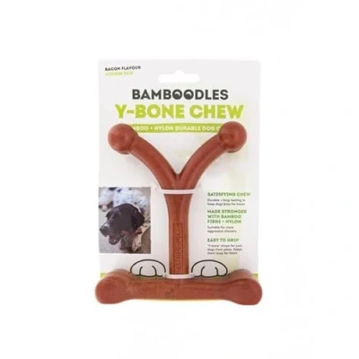 Image of Bamboodles Y Bone Chew Toy to massage gums for even aggressive chewers (Medium)