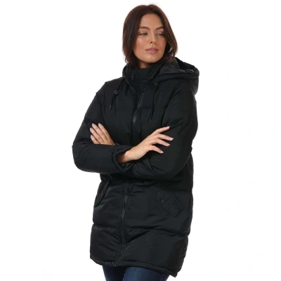 Image of BRAVE SOUL Womens Cello Longline Padded Jacket Black UK 16