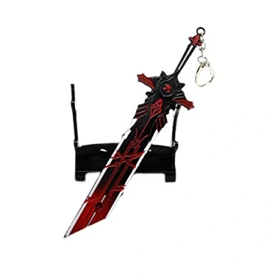 Image of 1PC Genshin impact keychain metal cartoon ring Diluc Wolf&#039;s Gravestone Wolfish Tracker (with stand)