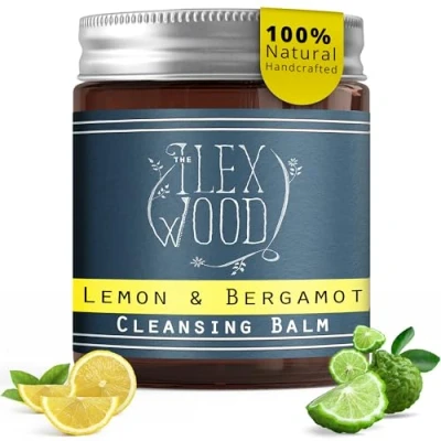 Image of the Ilex Wood Lemon and Bergamot Cleansing Balm Face Care Cleansing, Moisturising Make up Remover. 100% Natural, Vegan, Cruelty Free, Plastic Handcrafted in UK 60ml