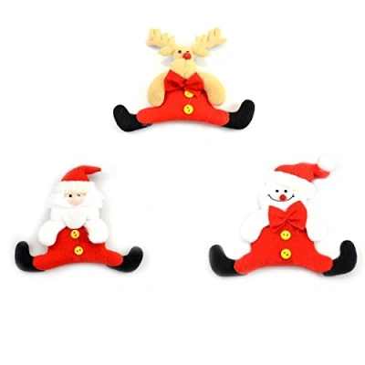 Image of Shatchi 3 Handmade Novelty Christmas Tree Hanging Xmas Home Decor Stocking Fillers Santa Snowman Reindeer Teddy Toys Gifts 6119, Multi