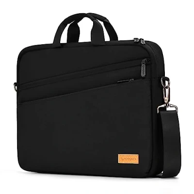 Image of bagasin 15 15.6 16 inch Laptop Computer PC Shoulder Bag Carrying Case, Water Repellent Fabric Briefcase, Lightweight Toploader, Business Casual or School