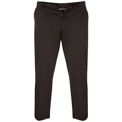 Image of D555 Duke Mens Kingsize Chino Trousers with Belt Loop &amp; Pockets Black 56 Waist Short Leg (Bruno)