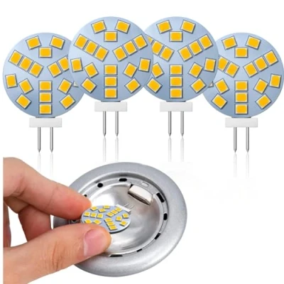 Image of Lamptobe G4 LED Bulbs Warm White 2700K, 12V Bi Pin Base Bulb, Equivalent to 20W Halogen, AC/DC 10 30V, 220LM, Round Bulb for Home Lighting, Recessed Track 4 Pack
