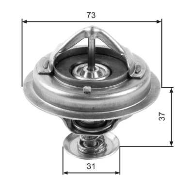 Image of 1634058010, 9004833058, 9004833058000, 9091603066, 9091603066000 Engine thermostat GATES TH24582G1 82C with gaskets/seals without housing
