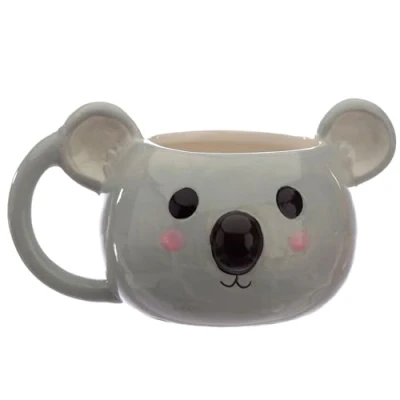 Image of Puckator Adoramals Koala Head Ceramic Shaped Tea Coffee Mug Funny Home Accessories Cute Gifts for Girlfriend Large Mugs Men Women Hot Drinks Cups Presents Secret Santa Gift Cup Set