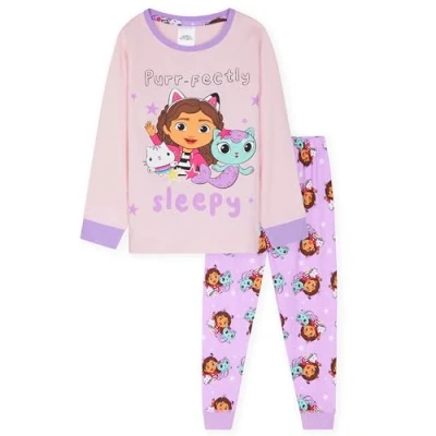 Image of Gabby’s Dollhouse Girls Pyjamas Kids Toddlers 2 Piece Nightwear Sets Long PJs Soft Breathable Loungewear 7 Years (Purple, 3 4 Years)